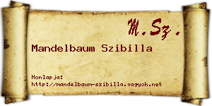 Mandelbaum Szibilla névjegykártya